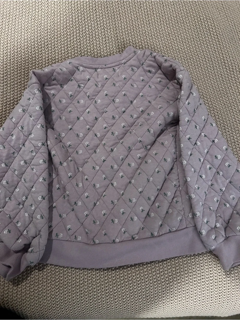 7 For All Mankind Girls Quilted Floral Jacket Size 6 Mauve Button Front